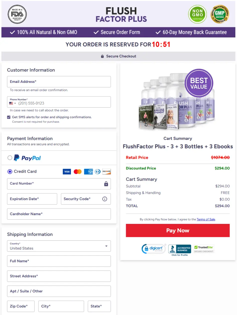 Flush Factor Plus secure checkout